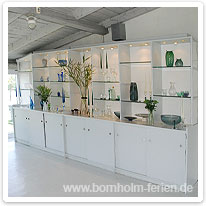 Der Showroom von Baltic Sea Glass showroom, baltic sea glass, bornholm