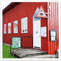 Der Eingang zum Eisenbahn-Museum eisenbahn, bornholm, museum