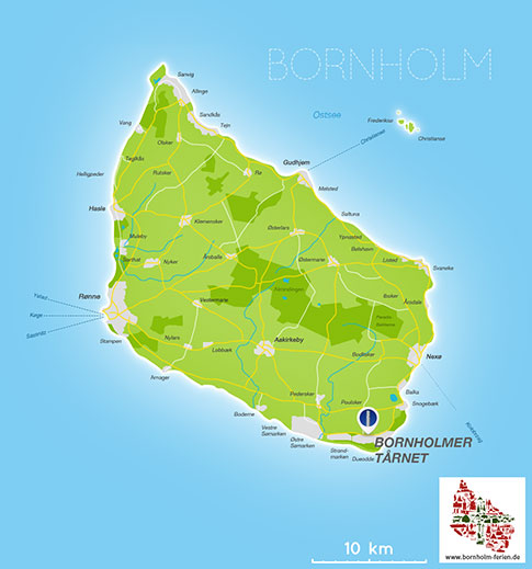 Karte/ Lage Aussichtsturm Bornholm - Bornholmer Tarnet, Daenemark