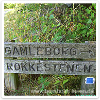 Wegweiser auf dem blauen Wanderweg Wegweiser auf dem blauen Wanderweg der Paradisbakkerne