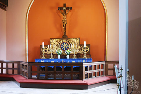 Altar der Allinge Kirke, Insel Bornholm, Daenemark