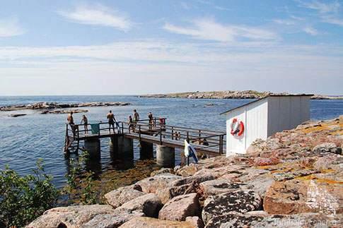 Ostsee-Badestelle auf Frederiksø, Ertholmene, Bornholm, Dänemark