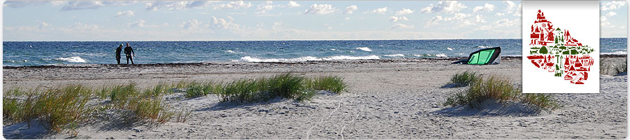 bornholm, kite, surfer, dueodde