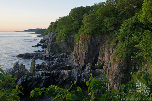 Sonnenaufgang, Helligdomsklippen, Insel Bornholm, Daenemark