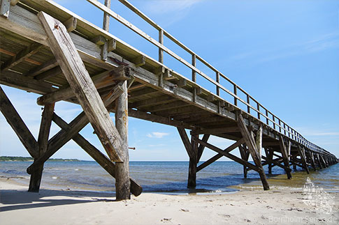 Holzbruecke, Hafen, Arnager, Insel Bornholm, Daenemark