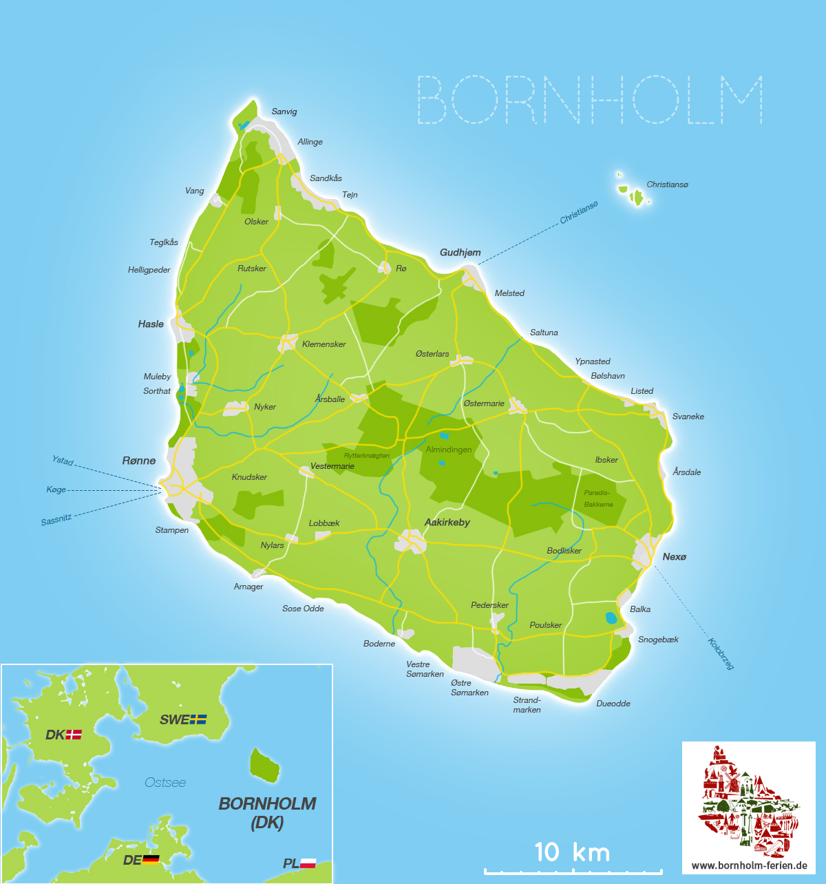 tourist map of bornholm