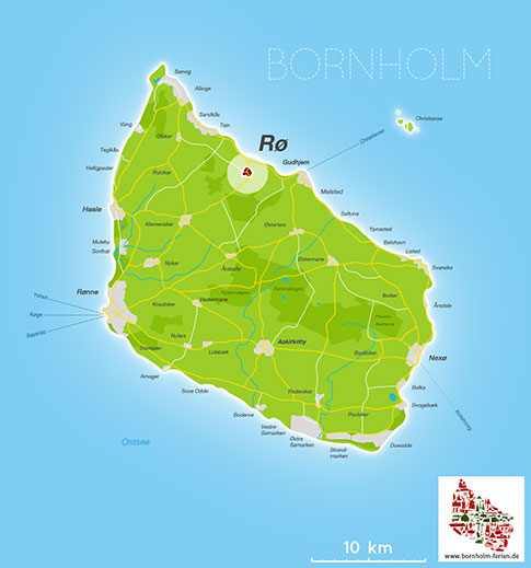 Karte, Ro, Insel Bornholm, Daenemark