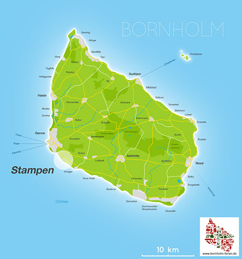 Karte, Stampen, Insel Bornholm, Daenemark