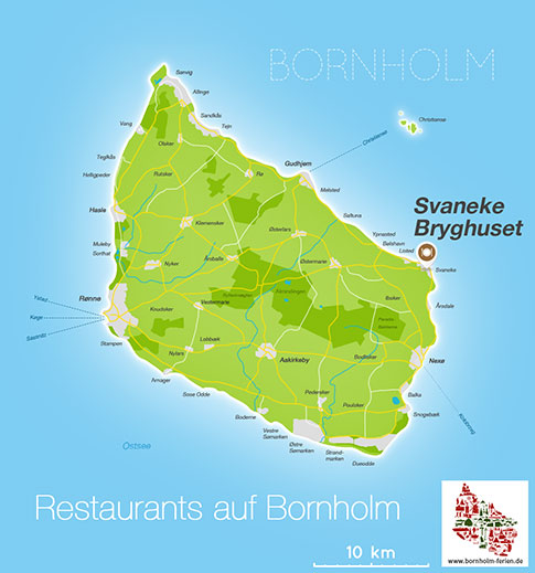 Karte Svaneke Bryghuset, Insel Bornholm, Daenemark