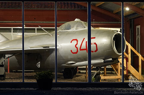Die polnische MIG-15 im Bornholmer Spionagemuseum, Dueodde, Insel Bornholm, Daenemark