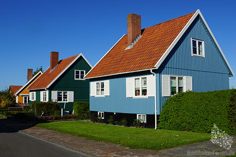 Schwedenhaeuser, Nexoe, Insel Bornholm, Daenemark