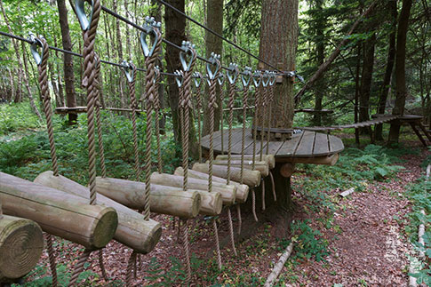 Kletterbahn für die Kleinen im Til-Tops Kletterpark Bornholm